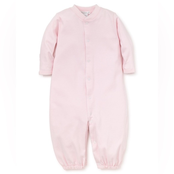 Kissy Kissy convertible gown pima cotton baby girl mittens footies scalloped - Picture 1 of 9